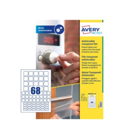 6850-Avery AM00SA4 etiqueta autoadhesiva Plaza Permanente Transparente 680 pieza(s)