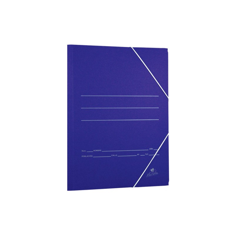 6878-CARPETA CARTON AZUL 500 GR./M2. FOLIO GOMA SENCILLA MARIOLA 1080