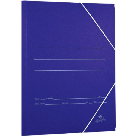 6878-CARPETA CARTON AZUL 500 GR./M2. FOLIO GOMA SENCILLA MARIOLA 1080