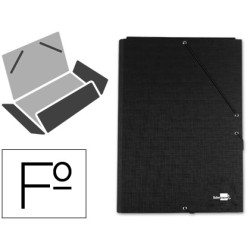 6885-CARPETA CARTON SIMIL PRESPAN 500 GR./M2. FOLIO GOMA SOLAPA NEGRO MARIOLA 1525NE
