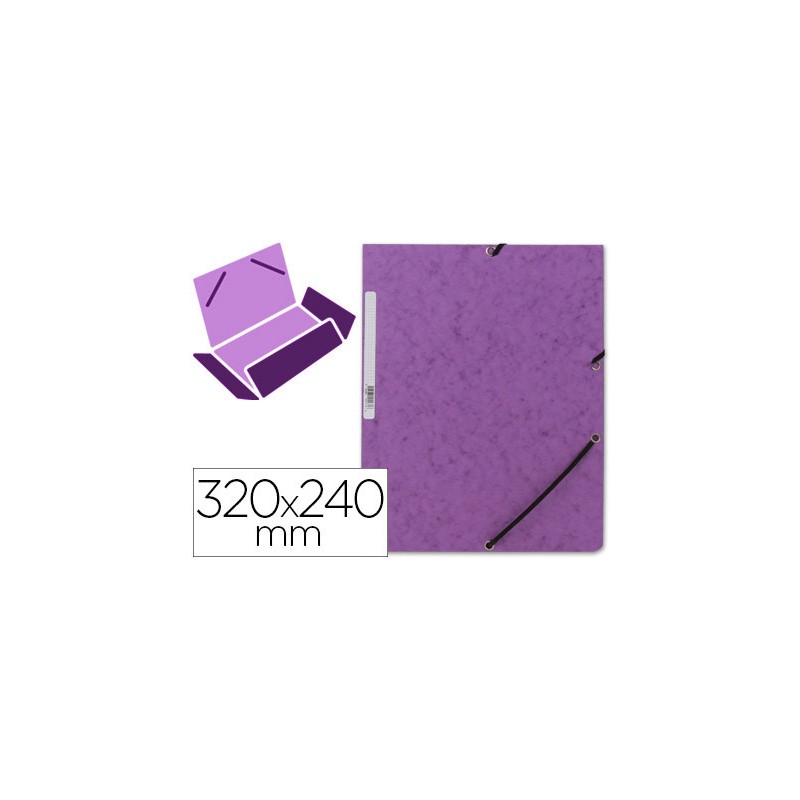 6886-CARPETA CARTON SIMIL PRESPAN 500 GR./M2. FOLIO GOMA SOLAPA VIOLETA MARIOLA 1525VI