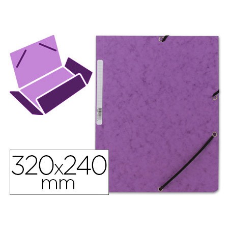 6886-CARPETA CARTON SIMIL PRESPAN 500 GR./M2. FOLIO GOMA SOLAPA VIOLETA MARIOLA 1525VI