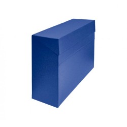 6916-CAJA TRANSFERENCIA A4 CARTON FORRADO EN GELTEX (35X25,5X 11 CM) AZUL MARIOLA 1675AZ