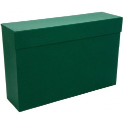 6921-CAJA TRANSFERENCIA FOLIO CARTON FORRADO EN GELTEX (39X25,5 X11 CM) VERDE MARIOLA 1685VE