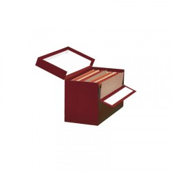 6924-CAJA TRANSFERENCIA FOLIO DOBLE LOMO CARTON FORRADO EN GELTEX (39X25,5X20 CM) ROJO MARIOLA 1689RO