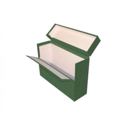 6925-CAJA TRANSFERENCIA FOLIO DOBLE LOMO CARTON FORRADO EN GELTEX (39X25,5X20 CM) VERDE MARIOLA 1689VE
