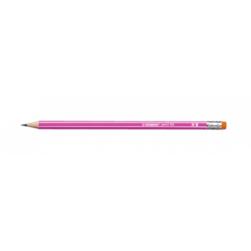 696-LAPIZ ESCOLAR HEXAGONAL MINA 2,2MM. PENCIL 160 HB CON GOMA ROSA STABILO 2160/01-HB