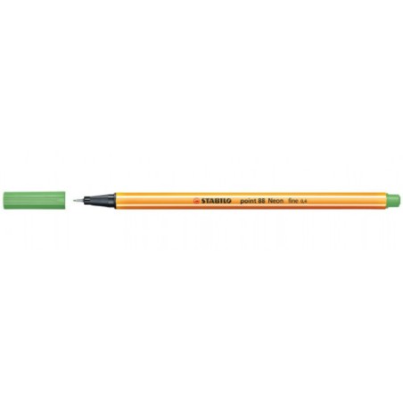 700-ROTULADOR PUNTA FINA POINT 88 0.4MM VERDE NEON STABILO 88/033