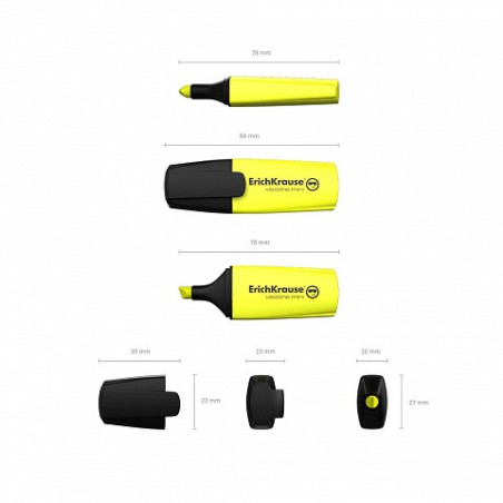 7001-FLUORESCENTE VISIOLINE MINI, COLOR: AMARILLO ERICH KRAUSE 42753