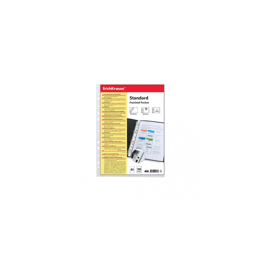 7034-SET DE 100 FUNDAS MULTITALADRAS FIZZY CLEAR, 30 MCM, A4, TRANSPARENTE ERICH KRAUSE 67330 7034-SET DE 100 FUNDAS MULTITALADRAS FIZZY CLEAR, 30 MCM, A4, TRANSPARENTE ERICH KRAUSE 67330