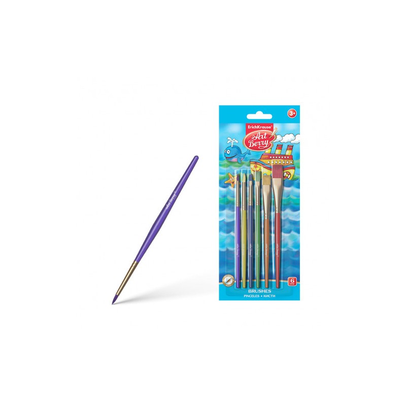 7073-SET PINCELES SINTETICOS PARA DIBUJAR Y DECORAR, 6 UDS. ARTBERRY 36125