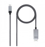 7099-Nanocable 10.15.5002 adaptador de cable de video 1,8 m USB Tipo C DisplayPort Aluminio, Negro