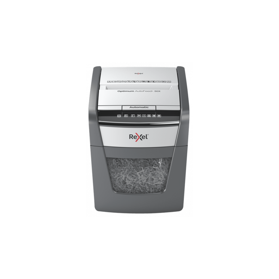 7184-Rexel Optimum AutoFeed+ 50X triturador de papel Corte cruzado 55 dB 22 cm Negro, Gris 7184-Rexel Optimum AutoFeed+ 50X triturador de papel Corte cruzado 55 dB 22 cm Negro, Gris