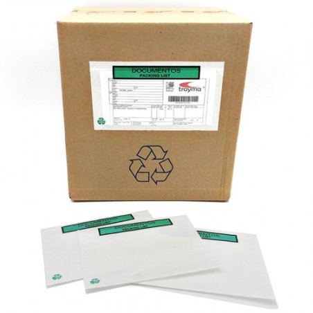 7242-CAJA 1000 SOBRES ADHESIVOS PACK LIST 100% PAPEL 240X130 MM IMPRESO DOCUMENTOS PACKING LIST S2757 F-P