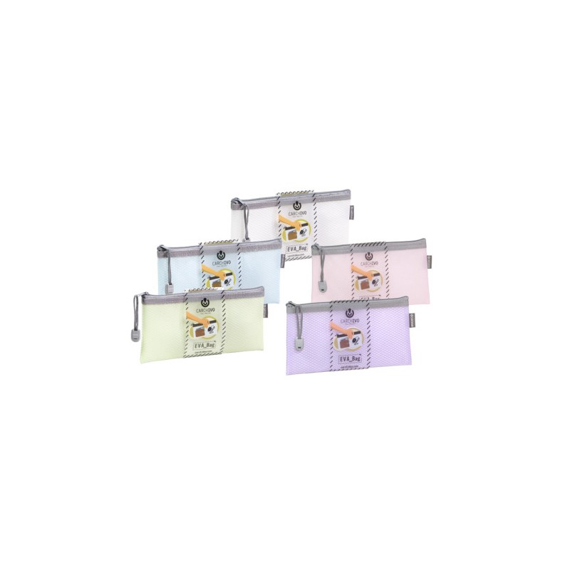 7248-PACK 12 BOLSAS CREMALLERA EVA-BAG TAMANO CHECK COLORES SURTIDOS CARCHIVO 45013099