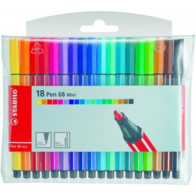 ROTULADOR PUNTA FIBRA MEDIA 1MM PEN 68 AZUL CLARO STABILO 68 11