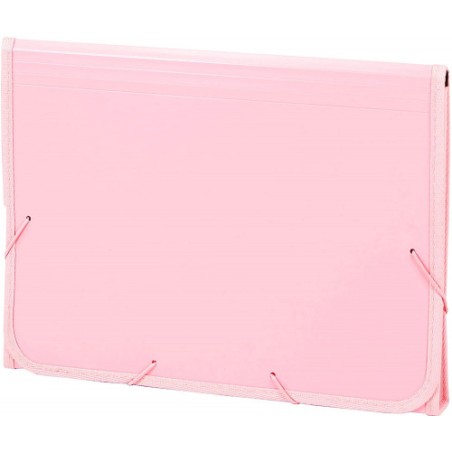 7253-ACORDEON POLIPROPILENO SOFT FOLIO 13 DEPARTAMENTOS RIBETE GOMA ROSA CARCHIVO 19260025
