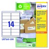 7305-CAJA 100 ETIQUETAS BLANCAS RECICLADAS - QUICKPEEL - IMPRESORAS LASER 99,1X38,1MM - 14 ETIQUETAS POR HOJA AVERY LR71
