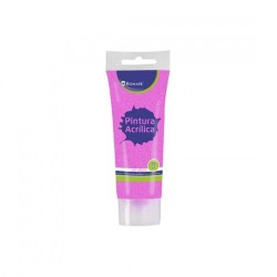 7343-BOTE PINTURA ACRILICA 75 ML ROSA CON GLITTER BISMARK 328671