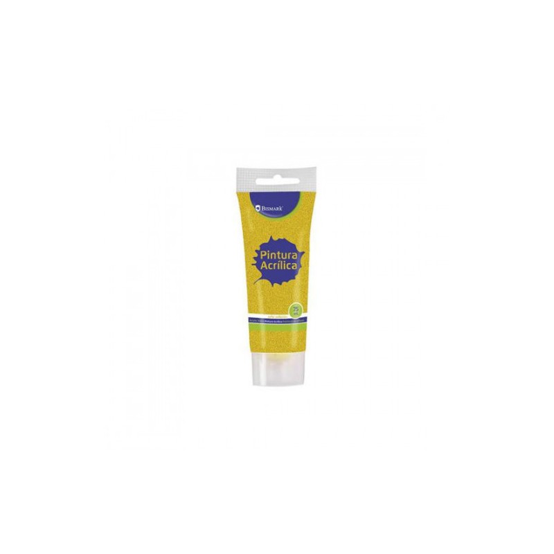 7344-BOTE PINTURA ACRILICA 75 ML ORO CON GLITTER BISMARK 328672