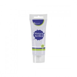 7345-BOTE PINTURA ACRILICA 75 ML PLATA CON GLITTER BISMARK 328673