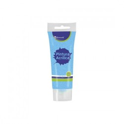 7346-BOTE PINTURA ACRILICA 75 ML AZUL CON GLITTER BISMARK 328674
