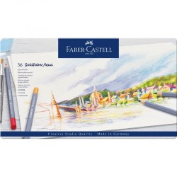 7540-ESTUCHE DE METAL CON 36 LAPICES DE COLORES ACUARELABLES GOLDFABER. FABER CASTELL 114636