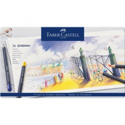 7548-ESTUCHE DE METAL CON 36 LAPICES DE COLORES GOLDFABER. FABER CASTELL 114736