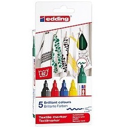 7552-PACK 5 MARCADORES PARA TEXTILES. EDDING 4500-5-S