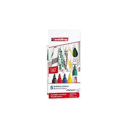 7552-PACK 5 MARCADORES PARA TEXTILES. EDDING 4500-5-S