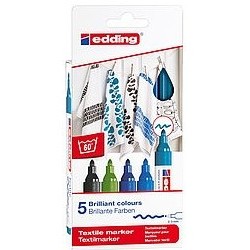 7553-PACK 5 MARCADORES TEXTILES. COLORES FRIOS. EDDING 4500-5-S-099