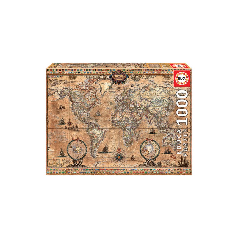 7598-Educa Antique World Map Puzzle rompecabezas 1000 pieza(s) 7598-Educa Antique World Map Puzzle rompecabezas 1000 pieza(s)
