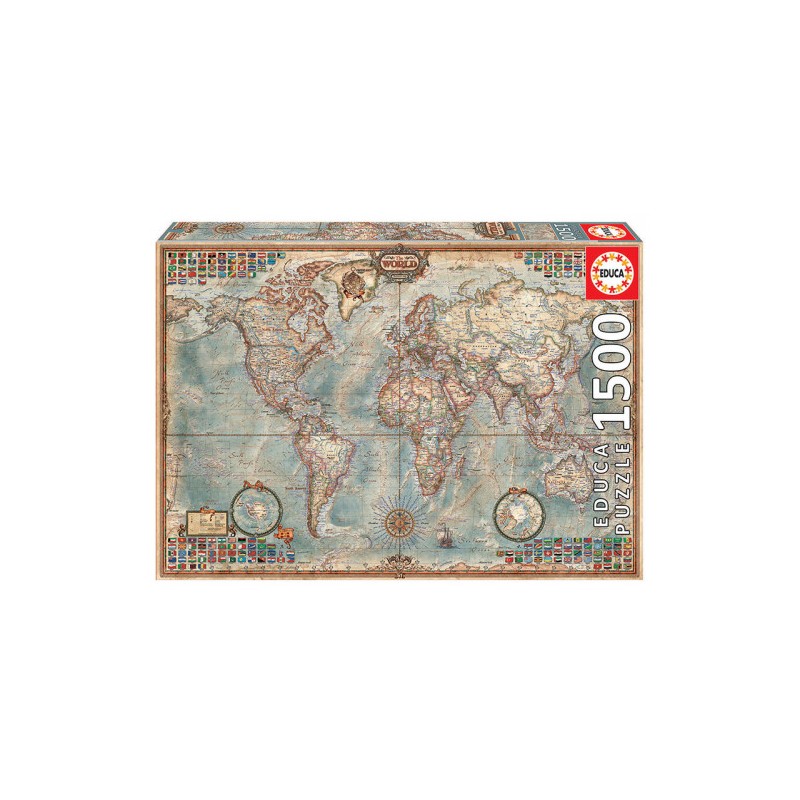 7607-Educa Political Map of The World Puzzle rompecabezas 1500 pieza(s) 7607-Educa Political Map of The World Puzzle rompecabezas 1500 pieza(s)