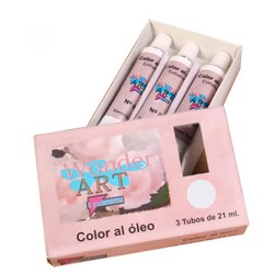 7629-CAJA 3 TUBOS 21ML. OLEO No.02 BLANCO ZINC TITANIUM WONDER ART BY PRYSE 6250002
