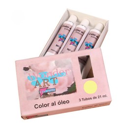 7632-CAJA 3 TUBOS 21ML. OLEO No.08 AMARILLO CADMIUN WONDER ART BY PRYSE 6250008