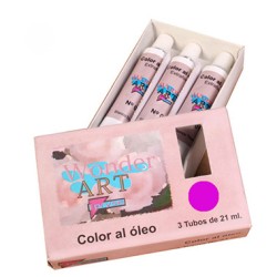 7634-CAJA 3 TUBOS 21ML. OLEO No.17 MAGENTA WONDER ART BY PRYSE 6250017