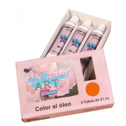 7635-CAJA 3 TUBOS 21ML. OLEO No.18 BERMELLON WONDER ART BY PRYSE 6250018