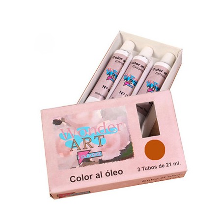 7637-CAJA 3 TUBOS 21ML. OLEO No.20 ROJO CADMIUN OSCURO WONDER ART BY PRYSE 6250020