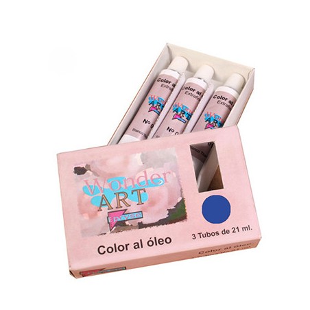 7639-CAJA 3 TUBOS 21ML. OLEO No.27 AZUL COBALTO WONDER ART BY PRYSE 6250027