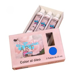 7640-CAJA 3 TUBOS 21ML. OLEO No.28 AZUL ULTRAMARINO WONDER ART BY PRYSE 6250028