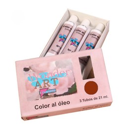 7642-CAJA 3 TUBOS 21ML. OLEO No.36 SIENA TOSTADO WONDER ART BY PRYSE 6250036