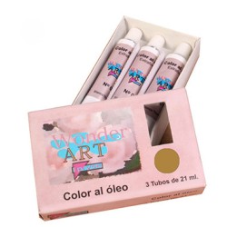 7644-CAJA 3 TUBOS 21ML. OLEO No.38 SIENA CRUDO WONDER ART BY PRYSE 6250038