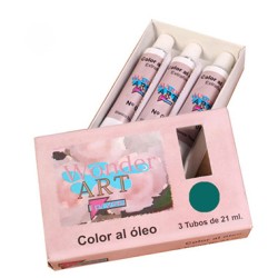 7645-CAJA 3 TUBOS 21ML. OLEO No.46 ESMERALDA WONDER ART BY PRYSE 6250046
