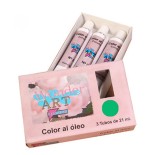 7646-CAJA 3 TUBOS 21ML. OLEO No.47 VERDE PERMANENTE WONDER ART BY PRYSE 6250047