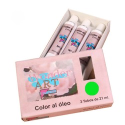 7647-CAJA 3 TUBOS 21ML. OLEO No.48 VERDE SAVIA WONDER ART BY PRYSE 6250048