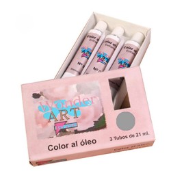 7649-CAJA 3 TUBOS 21ML. OLEO No.61 GRIS WONDER ART BY PRYSE 6250061