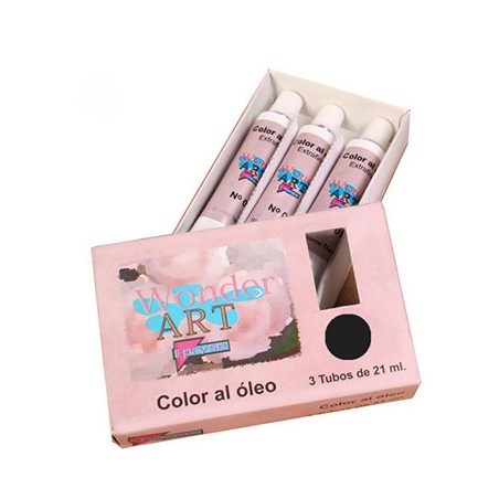 7650-CAJA 3 TUBOS 21ML. OLEO No.66 NEGRO MARFIL WONDER ART BY PRYSE 6250066