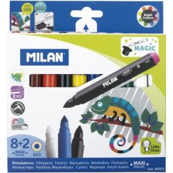 7718-CAJA 8 ROTULADORES MAXI MAGIC + 2 ROTULADORES MAGICOS MILAN 80023
