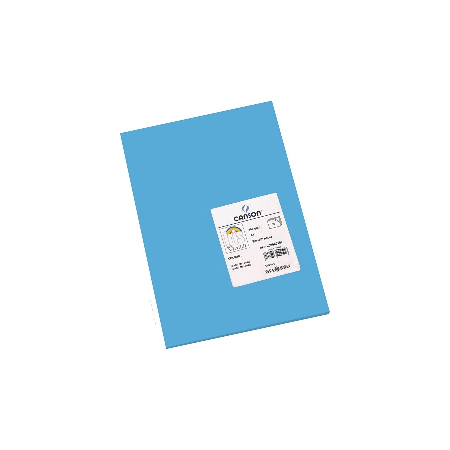 7770-PACK 50 HOJAS CARTULINA IRIS A4 185G AZUL CANSON C200040167 7770-PACK 50 HOJAS CARTULINA IRIS A4 185G AZUL CANSON C200040167