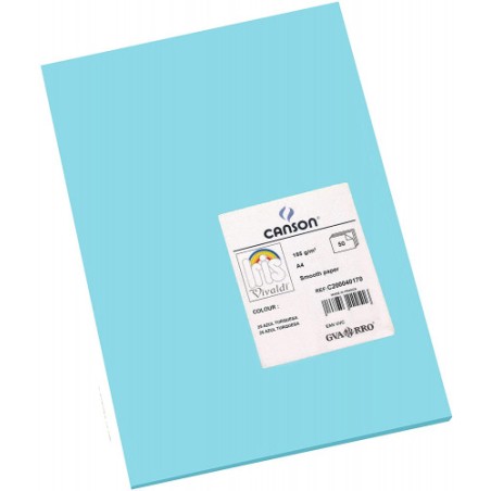 7773-PACK 50 HOJAS CARTULINA IRIS A4 185G AZUL TURQUESA CANSON C200040170